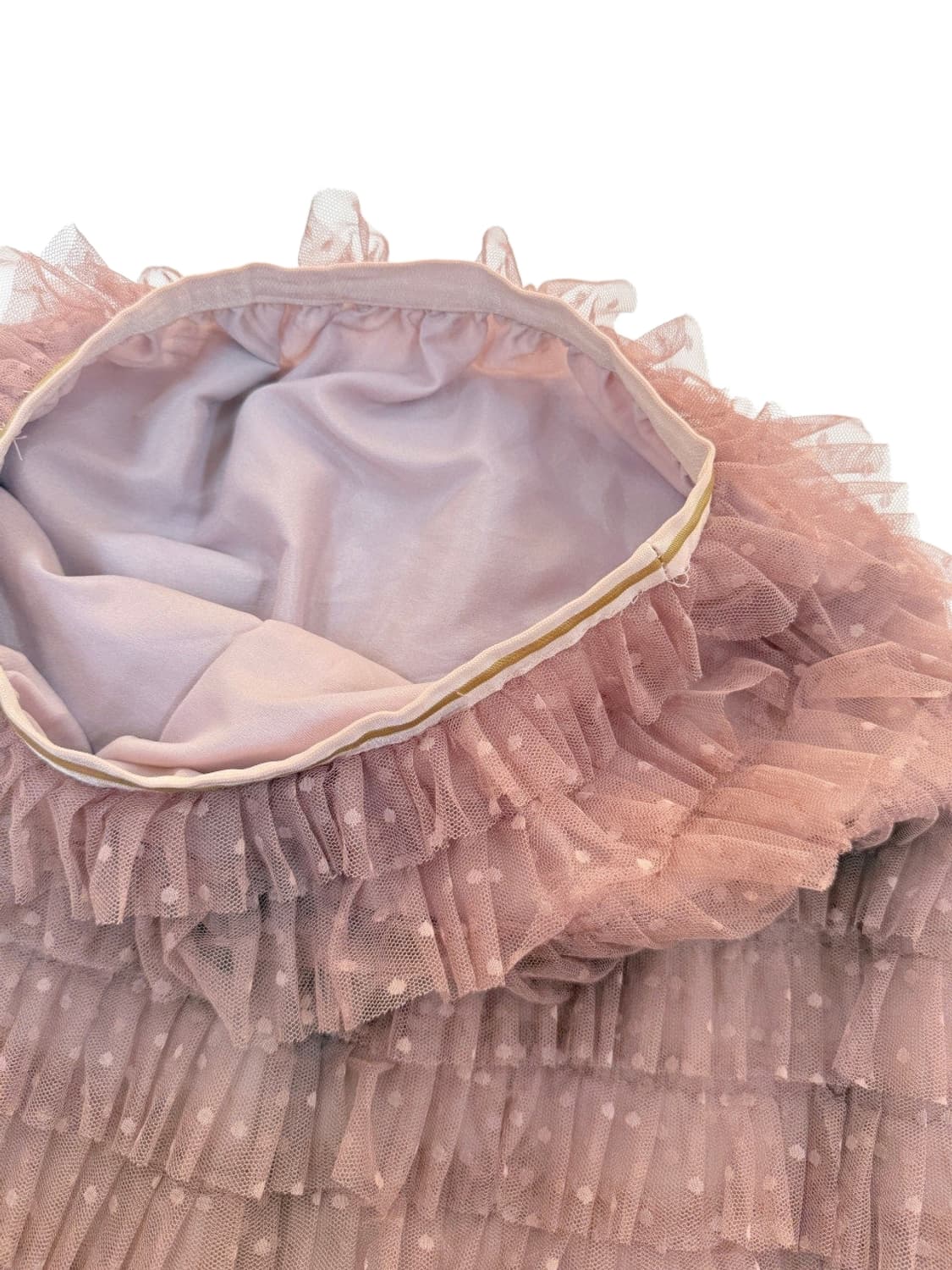 빈티지 핑크 도트 시스루 플리츠 미디 스커트 상품이미지4