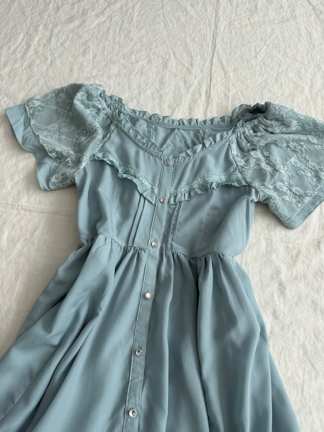 엑시즈팜 에메랄드 앤틱 러블리 오프숄더 원피스 상품이미지5