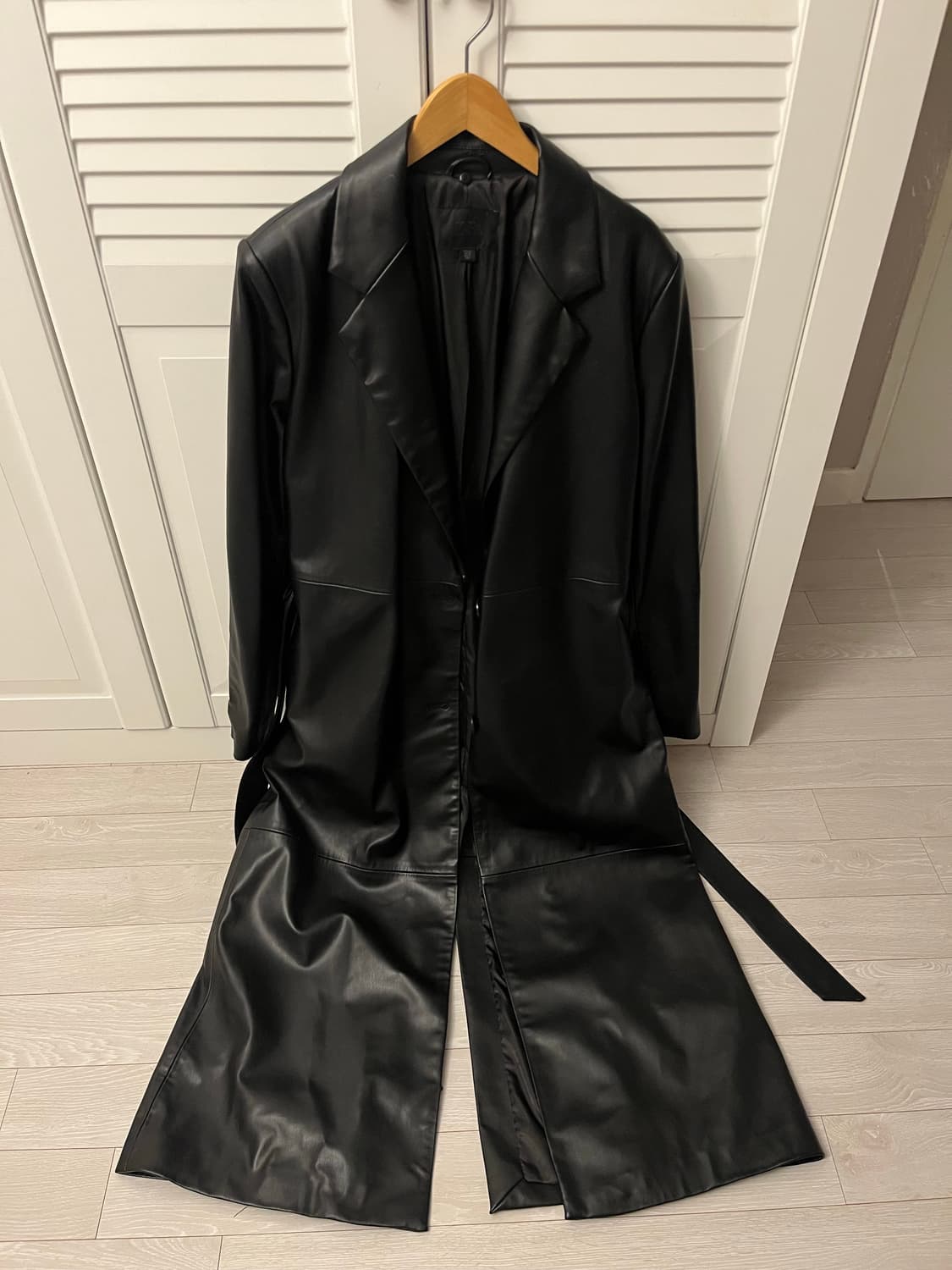 자라 퍼 디테일 롱 레더 자켓 상품이미지2