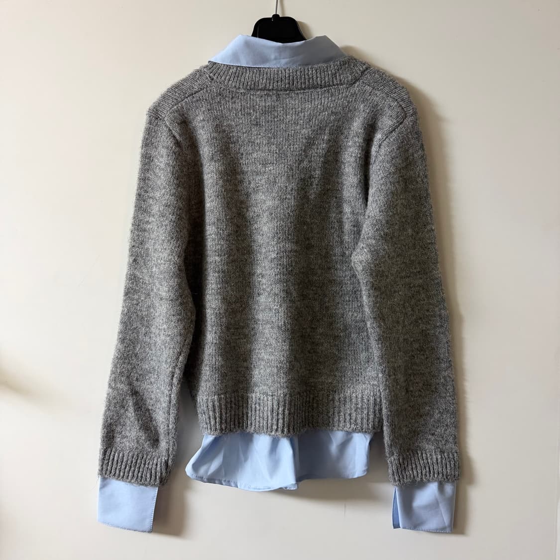 새상품 여자 카라넥 셔츠 레이어드 니트 상품이미지5