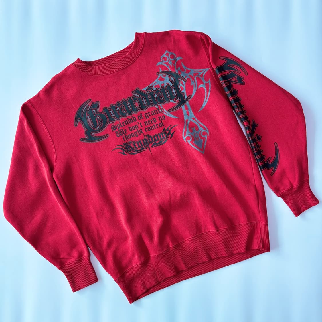 보메르 고딕 그래픽 오버사이즈 레드 맨투맨 상품이미지6