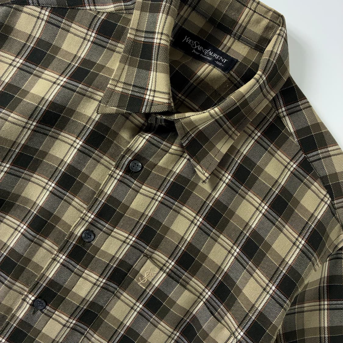 Yves Saint Laurent  입생로랑 울 타탄체크 베이지 셔츠 상품이미지3