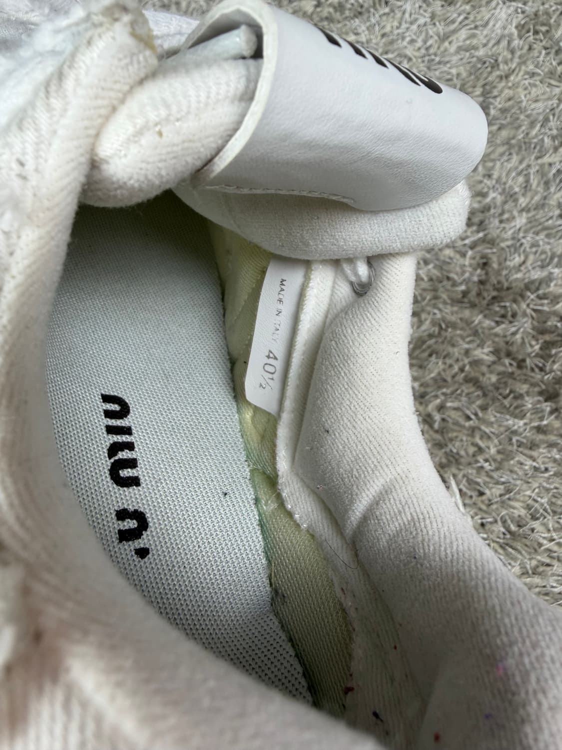 미우미우x뉴발란스 574 화이트 데님 스니커즈 상품이미지6