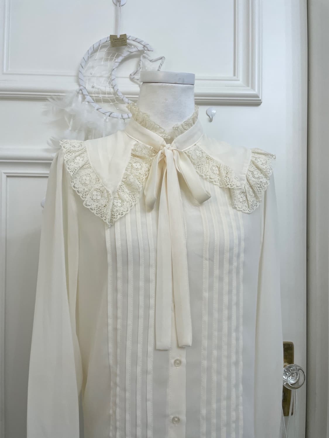 LODISPOTTO ivory pink brown check lace l 상품이미지10