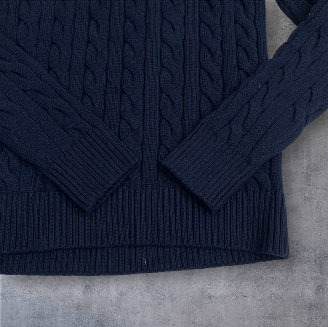 폴로 랄프로렌 네이비 케이블 코튼 하프집업 스웨터 M 상품이미지4