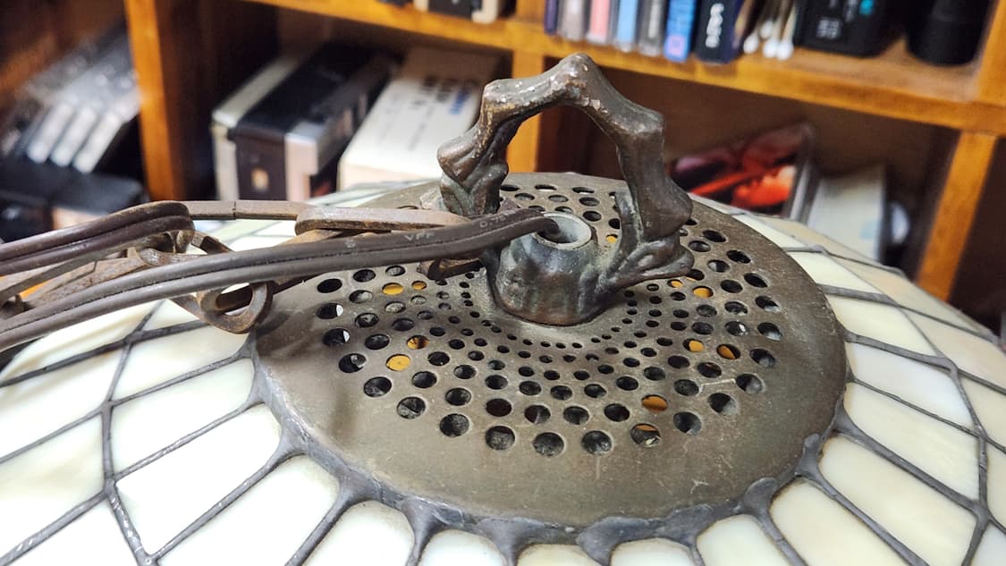 엔틱 스테인드글라스 펜던트 조명(대형, 오팔레센트, 황동주물, 노네임) 상품이미지6