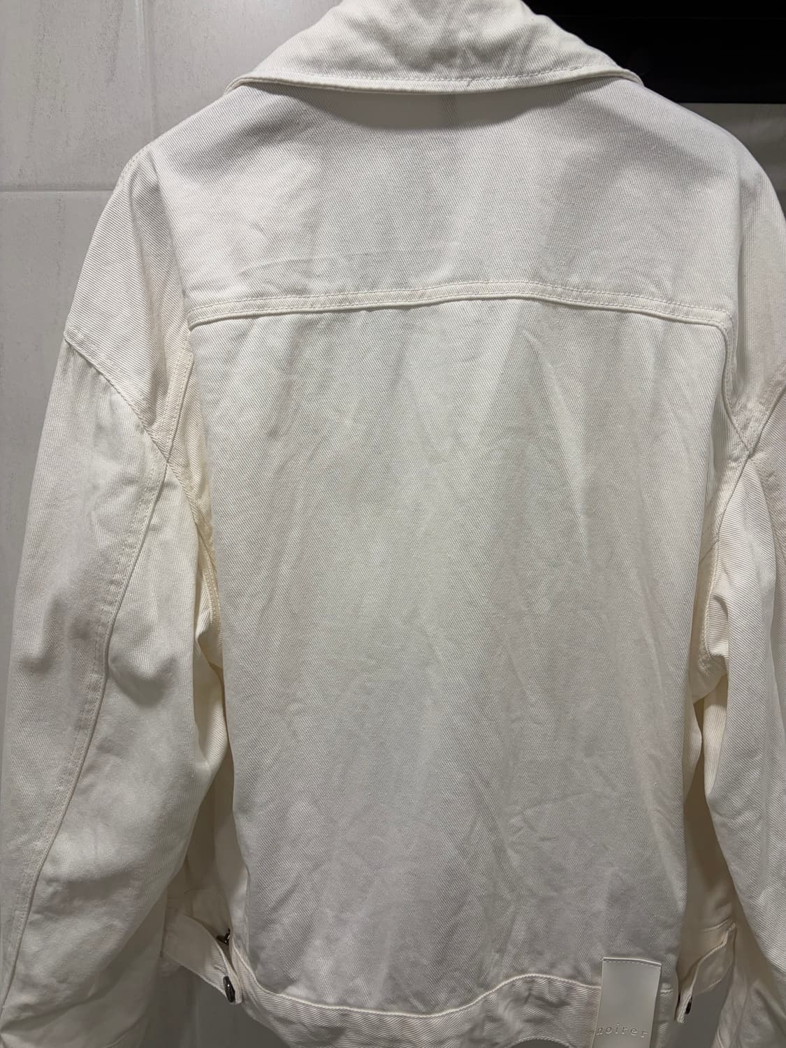 노이어 오버핏 크롭 데님 자켓 (크림) 상품이미지2