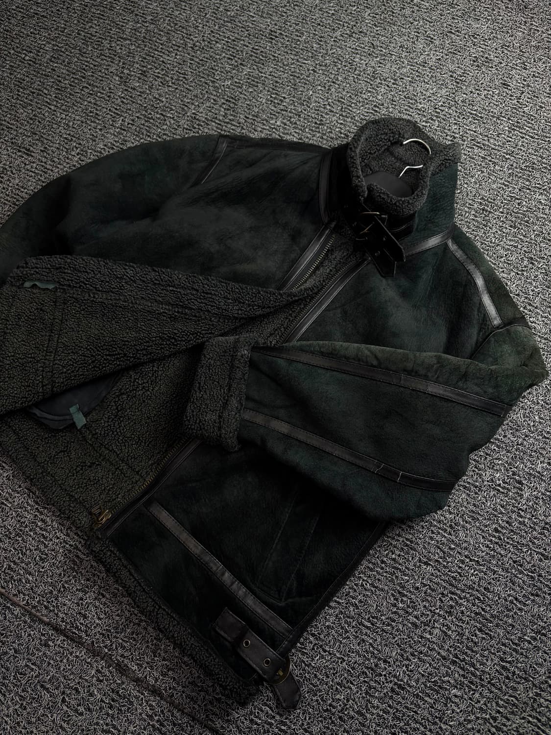 빈티지 양가죽 레더 스웨이드 무스탕 블랙 1416 상품이미지1