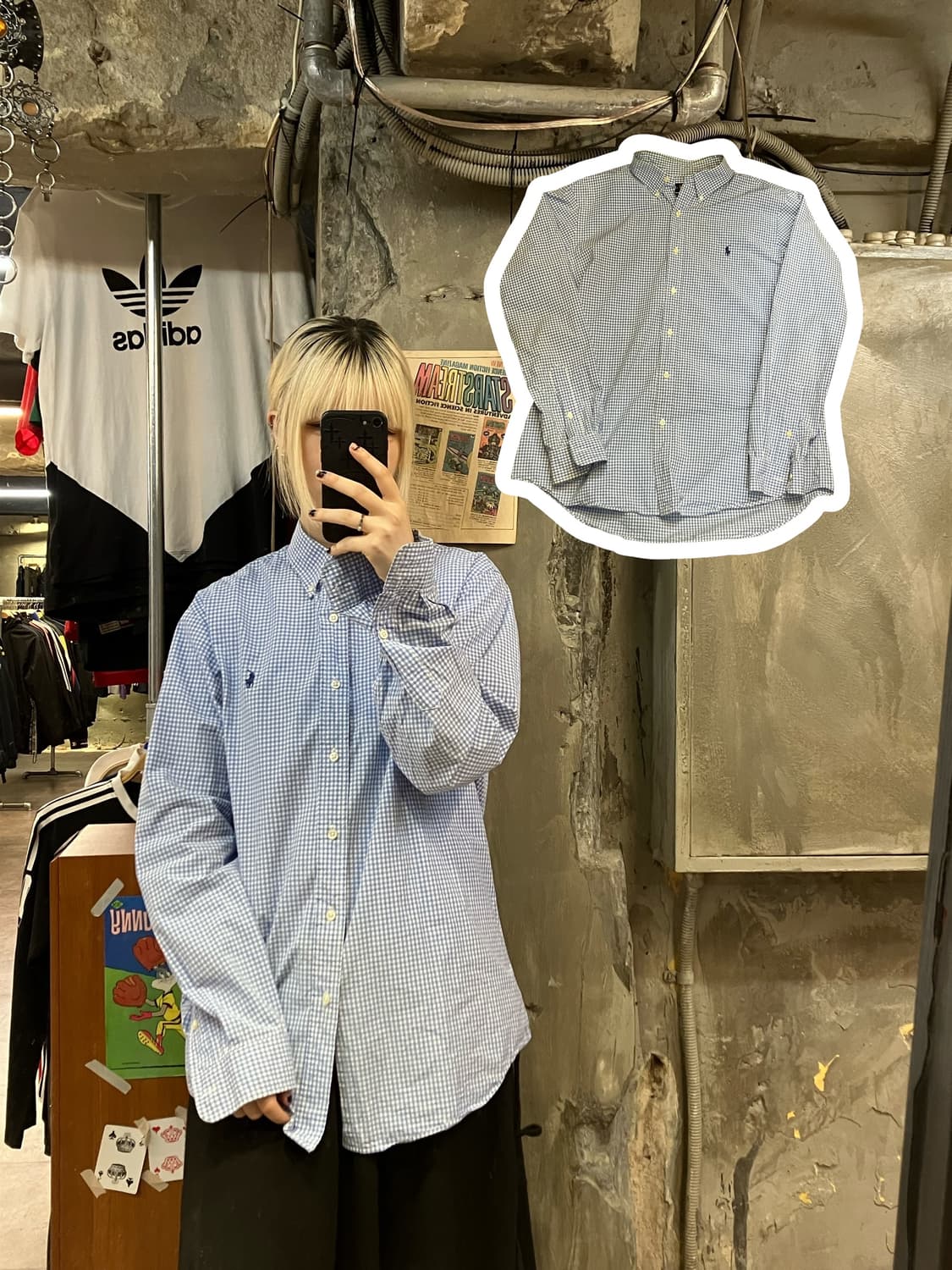 폴로 랄프로렌 체크 셔츠 블루 L #csz2016 상품이미지1