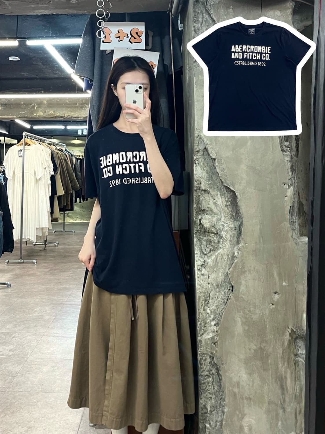 아베크롬비 반팔티 네이비 2XL #csz4147 상품이미지1