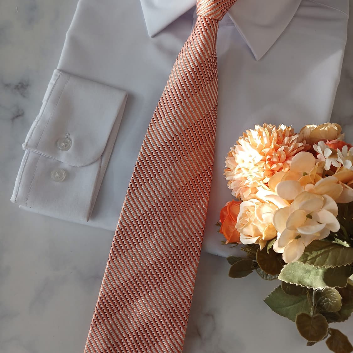 닥스 실크 오렌지 스트라이프 넥타이 8.5cm A+등급 A19172
 상품이미지5