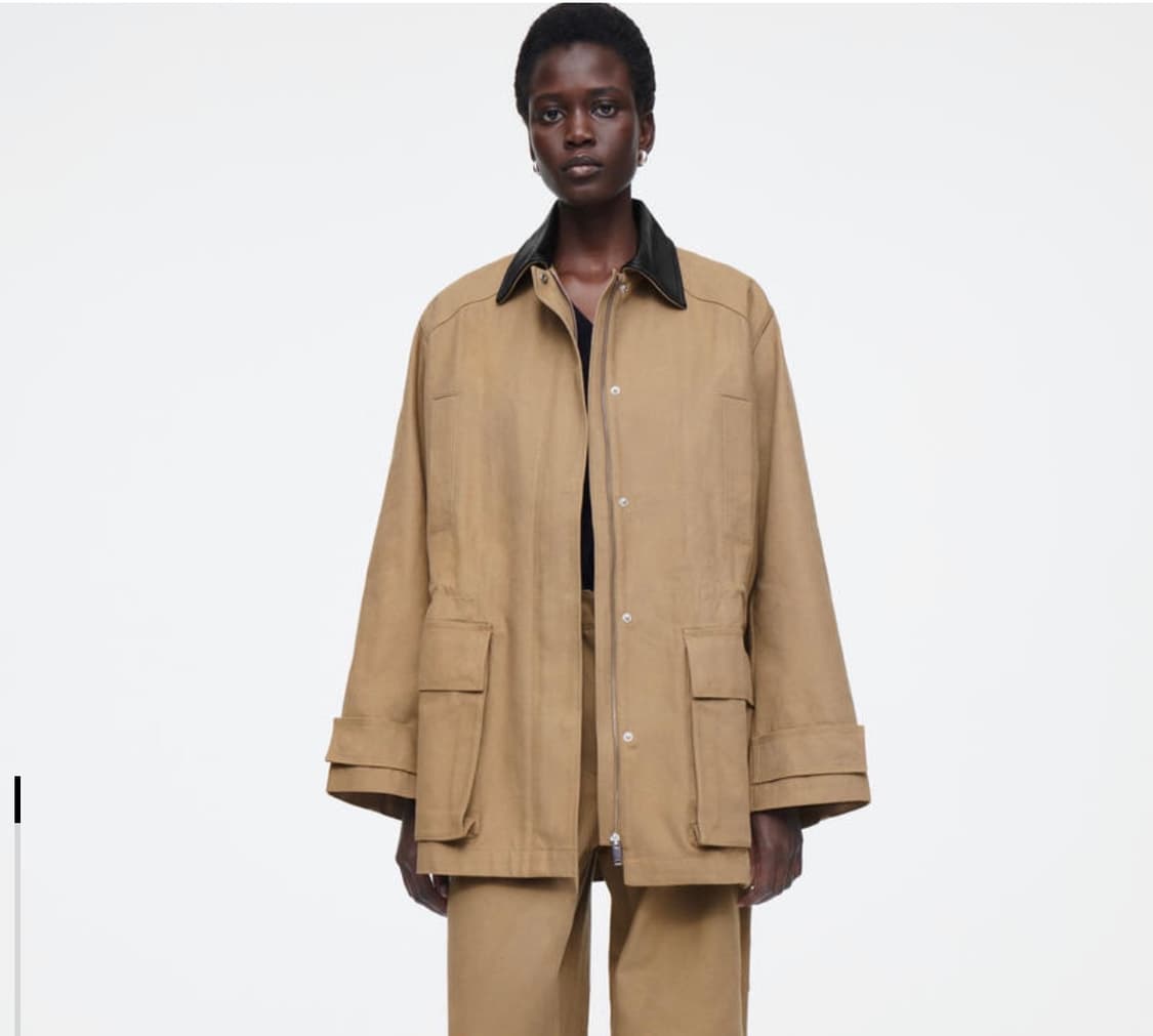 COS 레이디스 오버사이즈 레더카라 유틸리티 자켓 S 상품이미지1