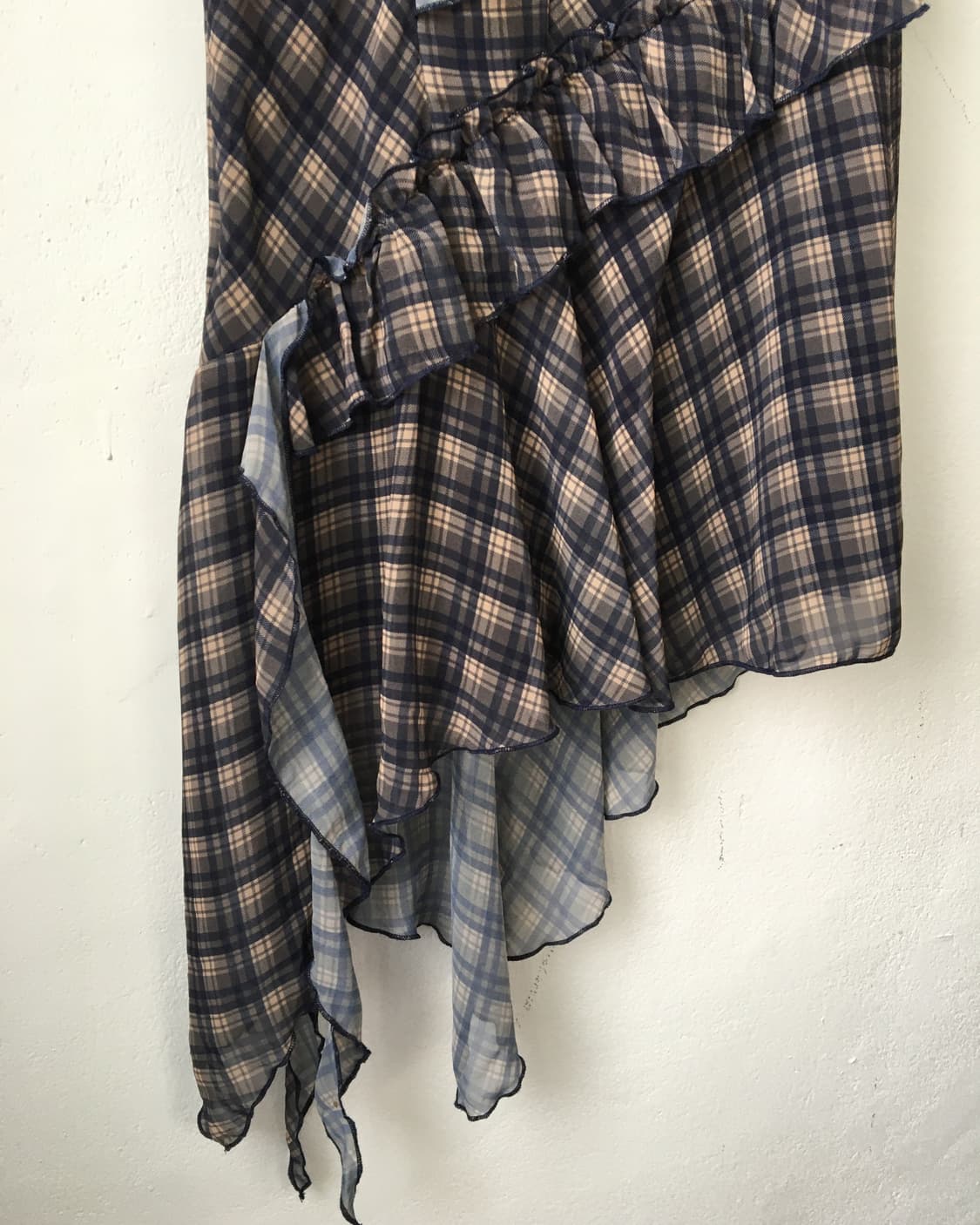 Ruffle point check pattern onepiece 상품이미지3