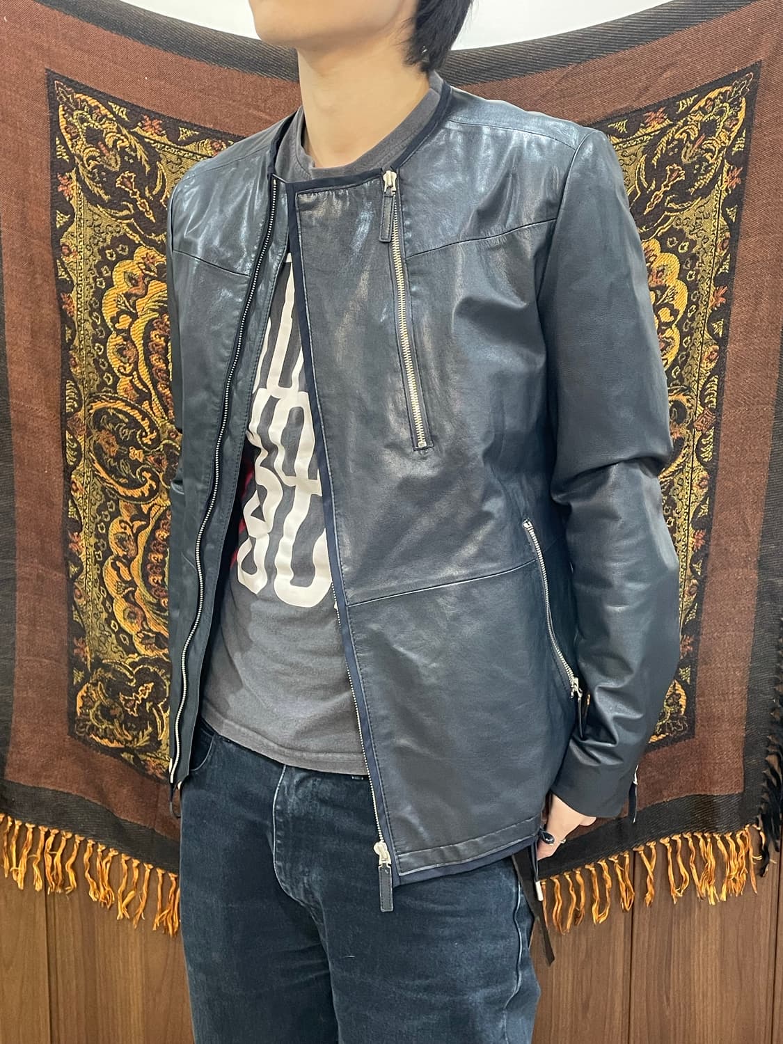 우영미 11ss 고트스킨 레더 멀티지퍼 자켓 상품이미지2