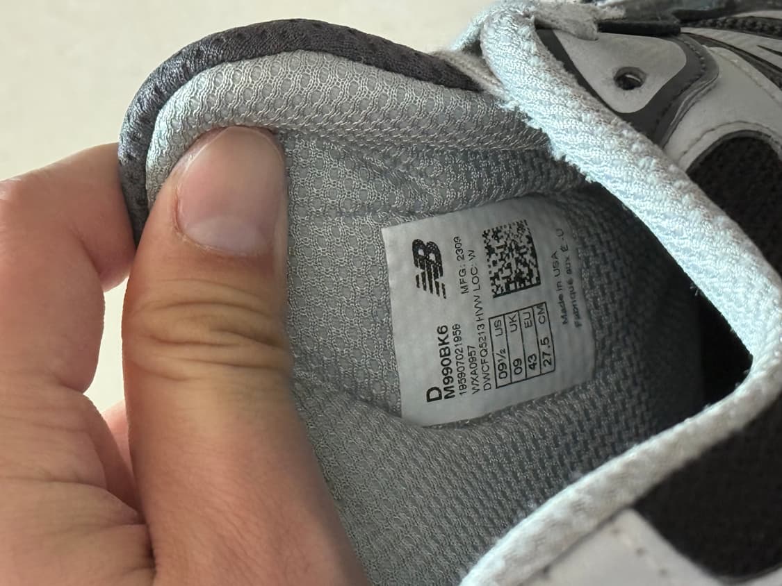 [275] 뉴발란스 990v6 블랙 운동화 신발 상품이미지7