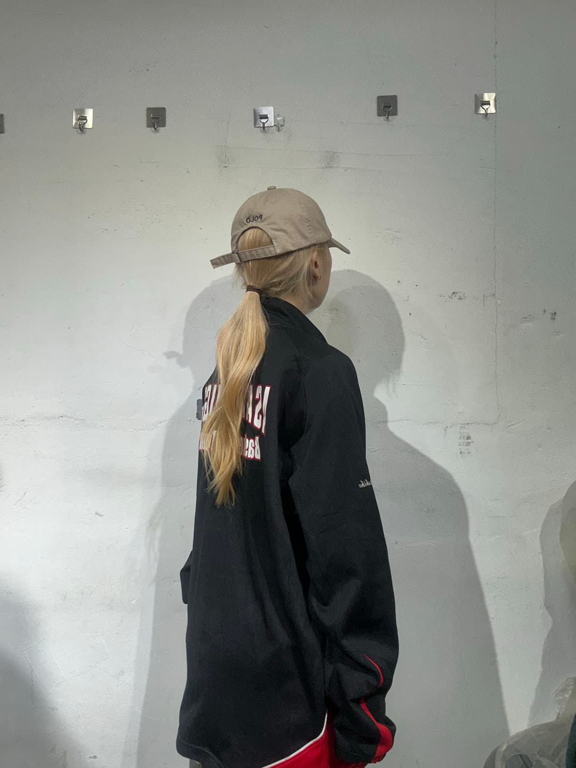 아식스 블랙 레드 코치 자켓 빅 로고 트랙탑 져지 L 상품이미지3