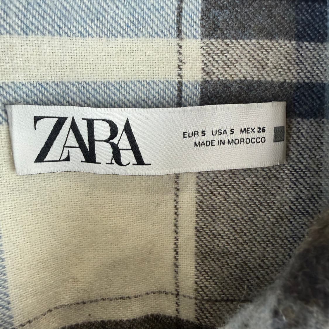 S) 자라 우먼스 체크 크롭 오버핏 셔츠 상품이미지3