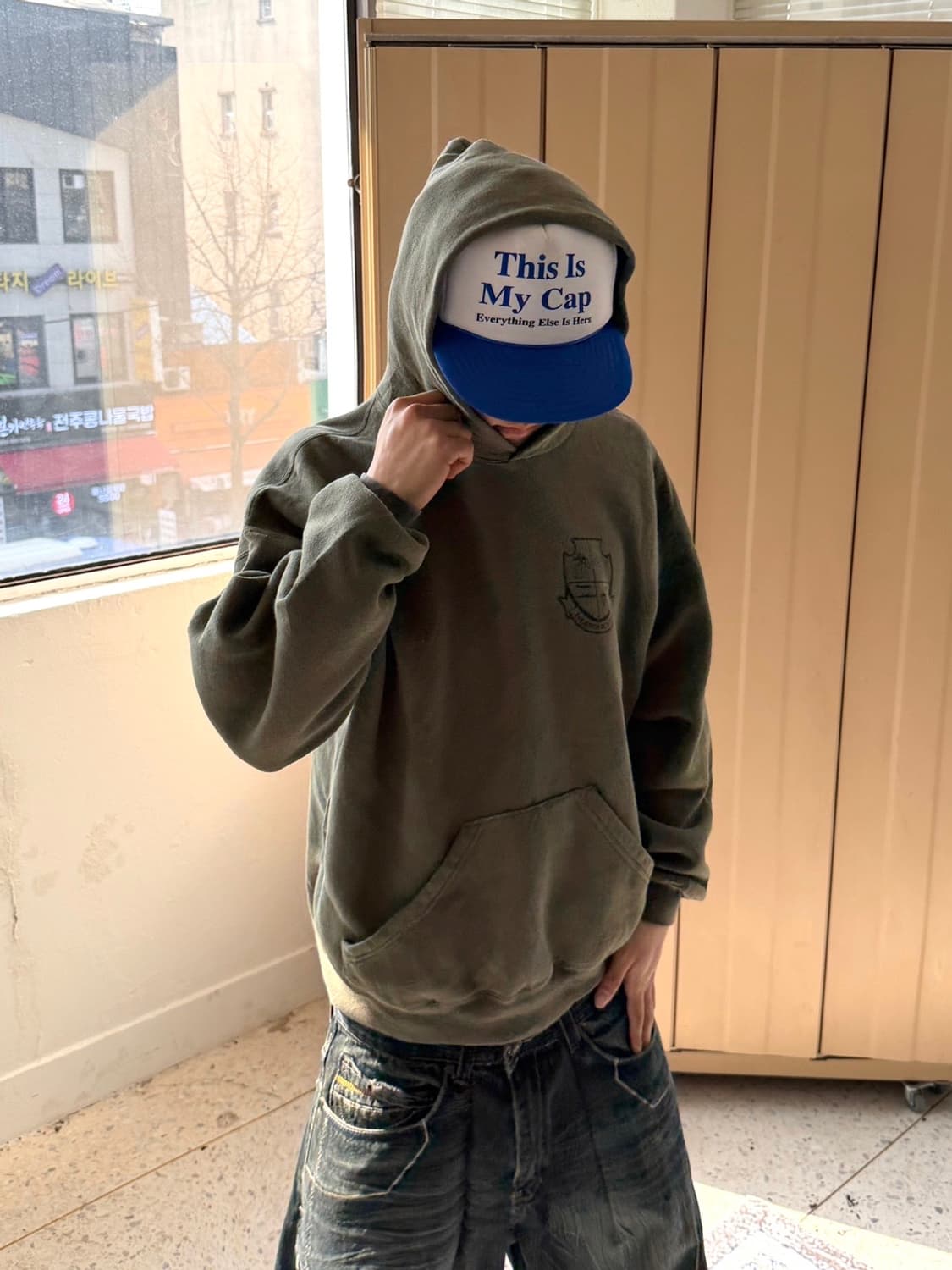 밀리터리 USMC 후드티 카키 상품이미지2