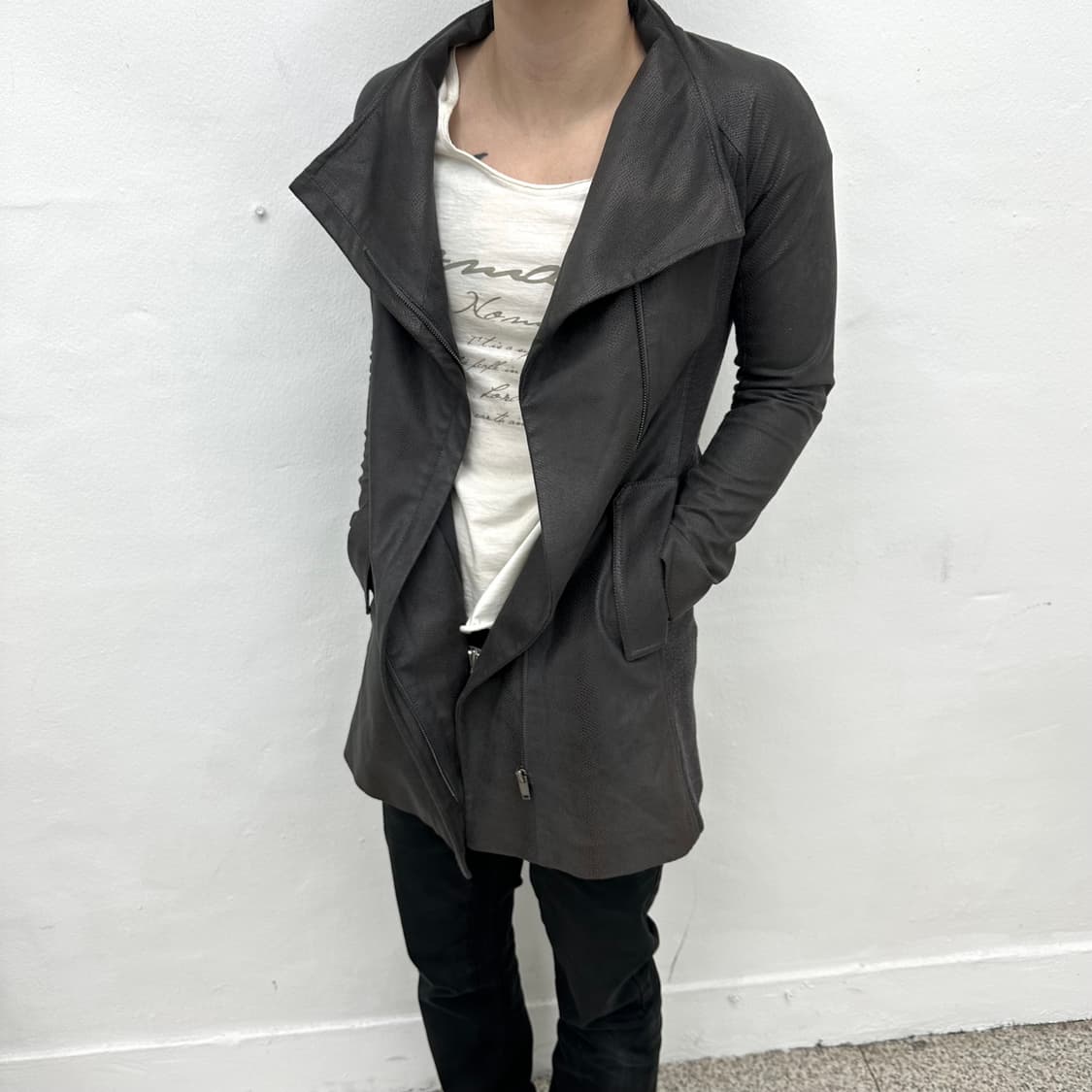 Chacoal python asymmetry jacket 상품이미지2