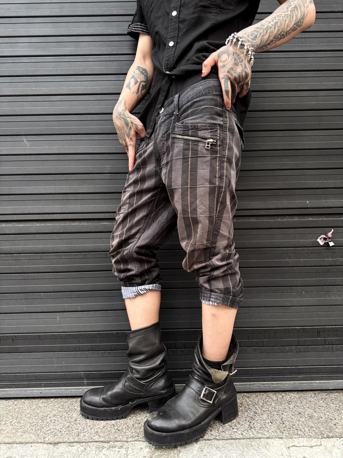 Check Cropped Zip Pants 상품이미지4