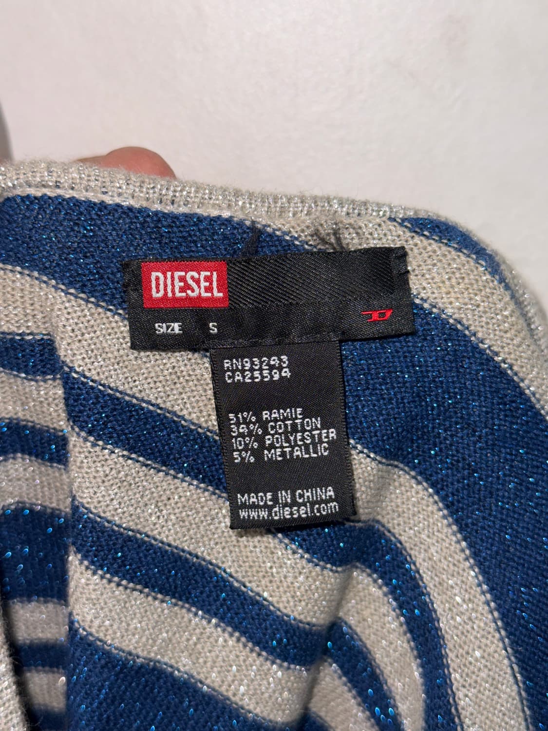 DIESEL one shoulder frill glitter 슬리브리스 상품이미지6