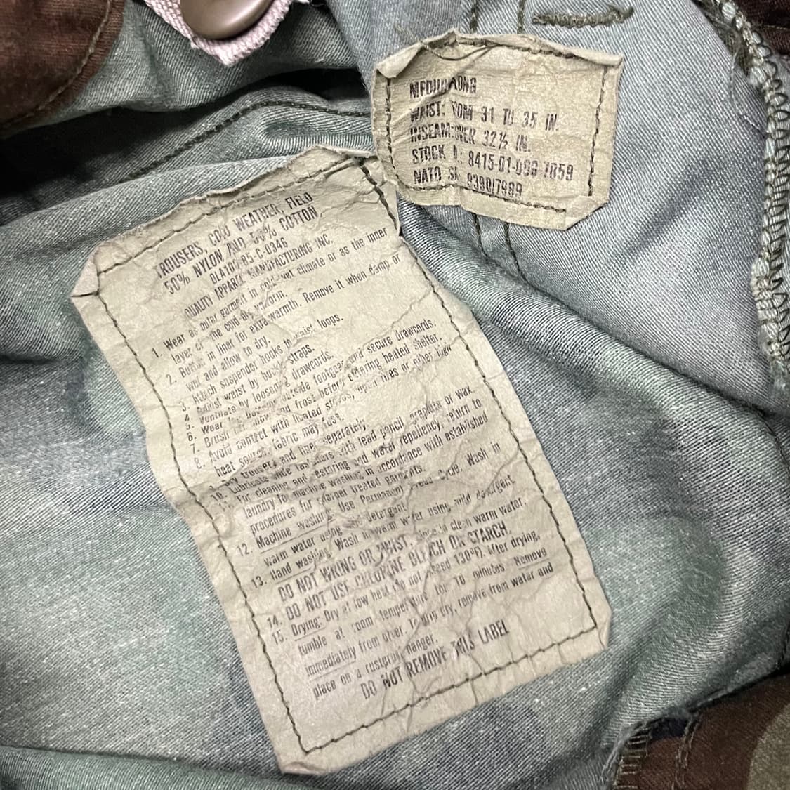 80s 오리지날 미군 M-65 필드 팬츠 (~34“) 상품이미지7