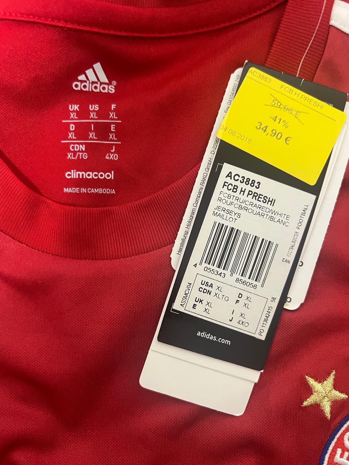 아디다스 15-16 바이에른뮌헨 트레이닝 져지 유니폼 레플리카 상품이미지3