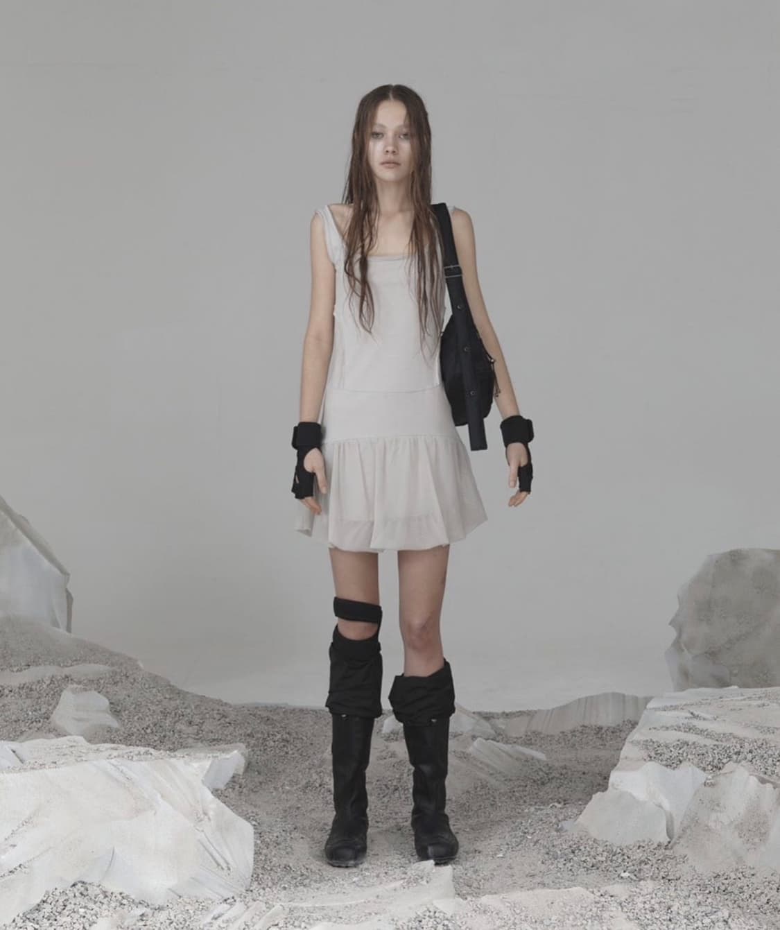 오호스 ojos 더블레이어드 원피스 (beige) 상품이미지3