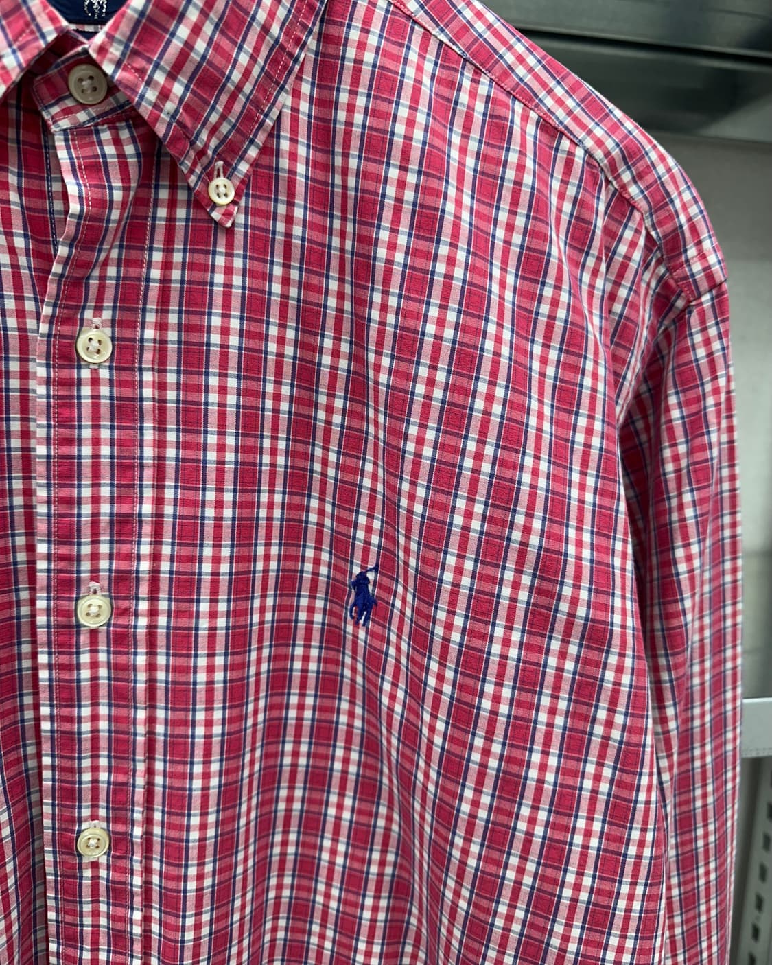 (L)폴로 체크 남방-M1375 상품이미지4