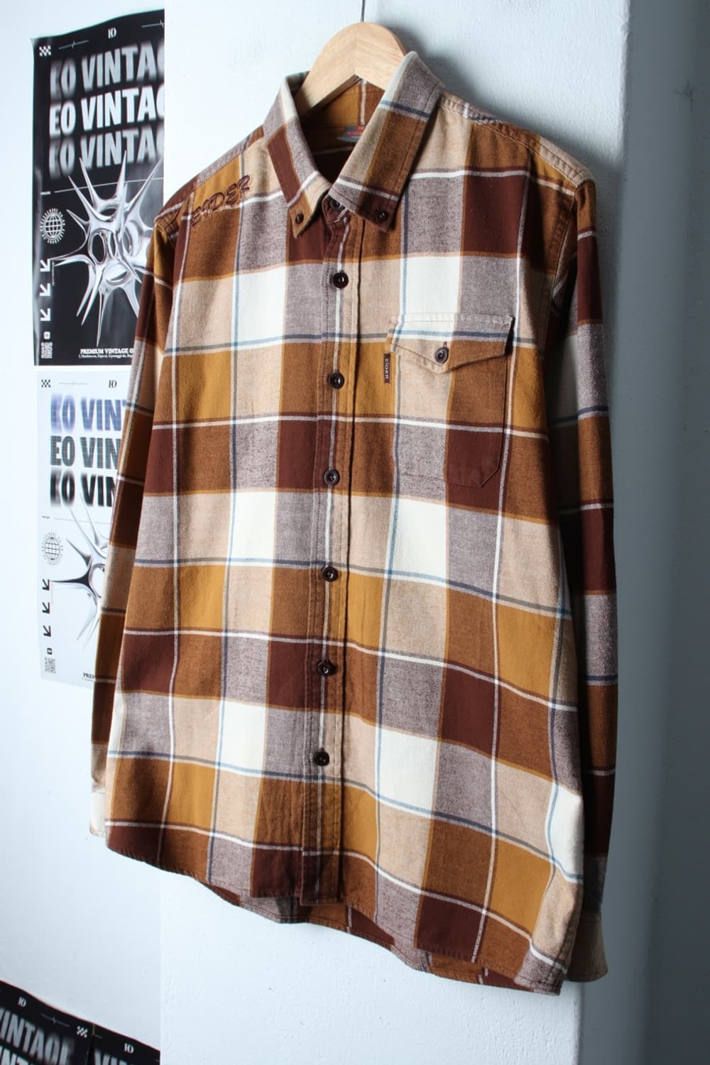 (L-XL) 아이더 셔츠 남방 체크 브라운 아메카지-H30724 상품이미지1