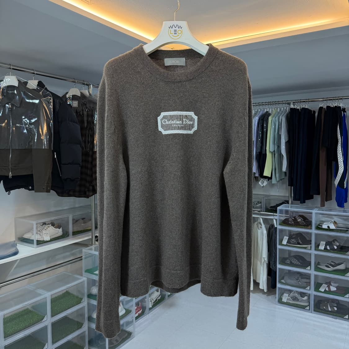 [리오브] 디올 꾸뛰르 자수 로고 캐시미어 니트 상품이미지1