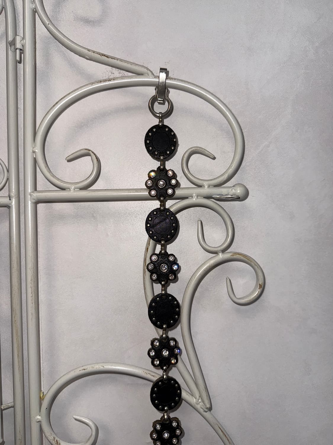 Black oriental flower cubic chain belt 상품이미지5