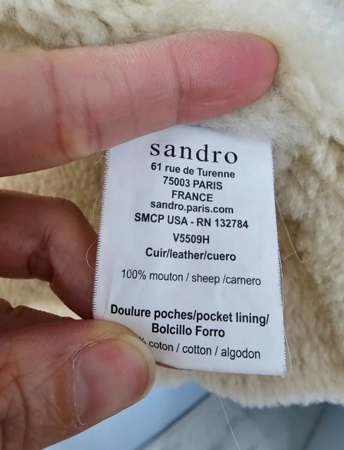 Sandro 산드로 파리 양털 무스탕 자켓 ~55 상품이미지10