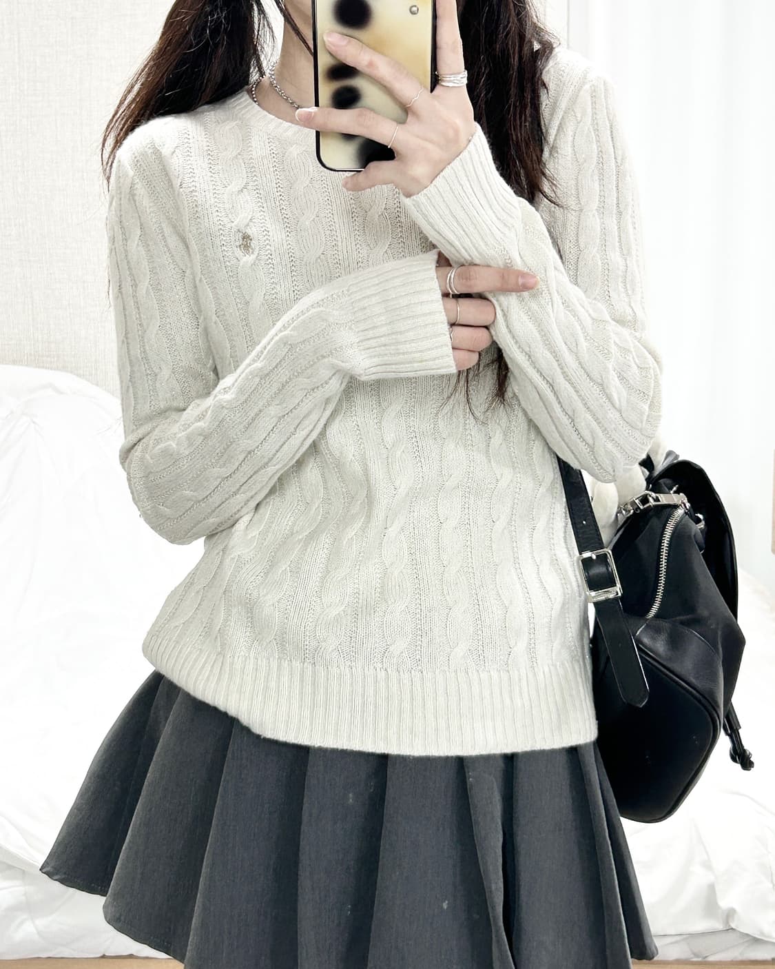 폴로 신형 글리터 크림 케이블니트 상품이미지3