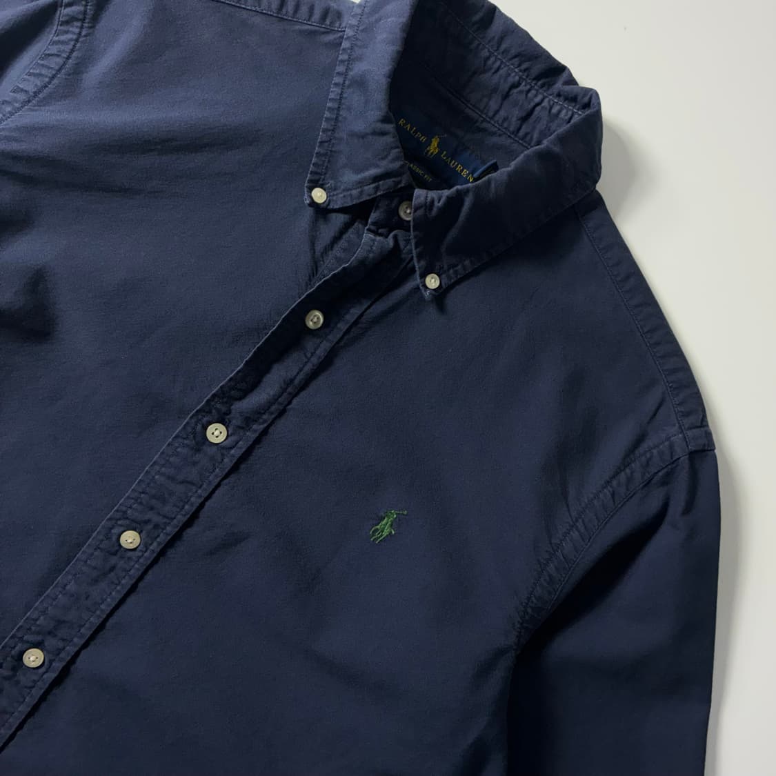 Polo  폴로 랄프로렌 자수 코튼 네이비 솔리드 셔츠  상품이미지2