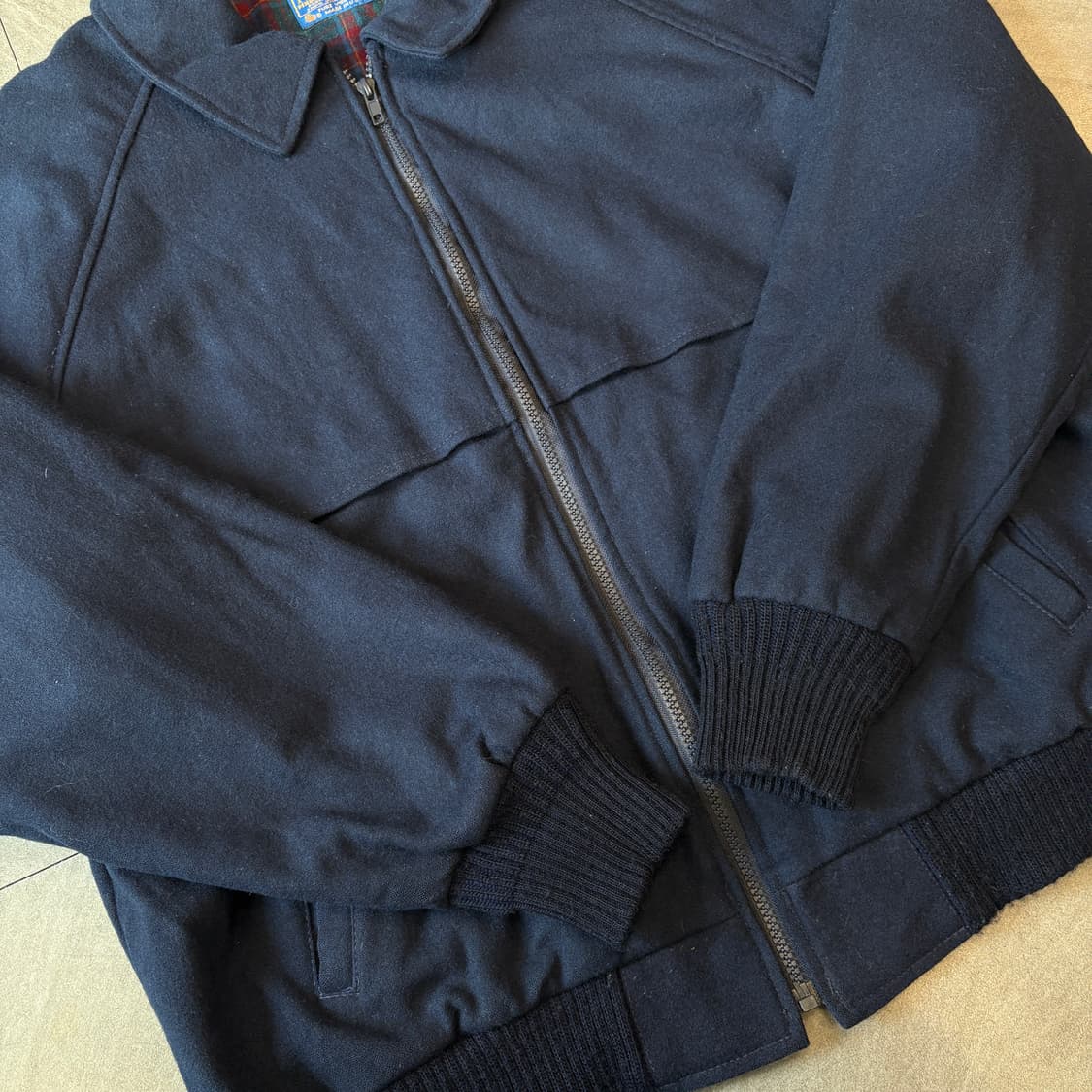 90년대 미국 생산 펜들턴 네이비 울 블루종 자켓 상품이미지7