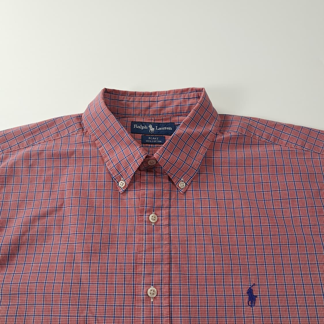 CK320 XL 폴로 90s 레드 마이크로태터솔 체크 반팔 셔츠 남방 상품이미지2