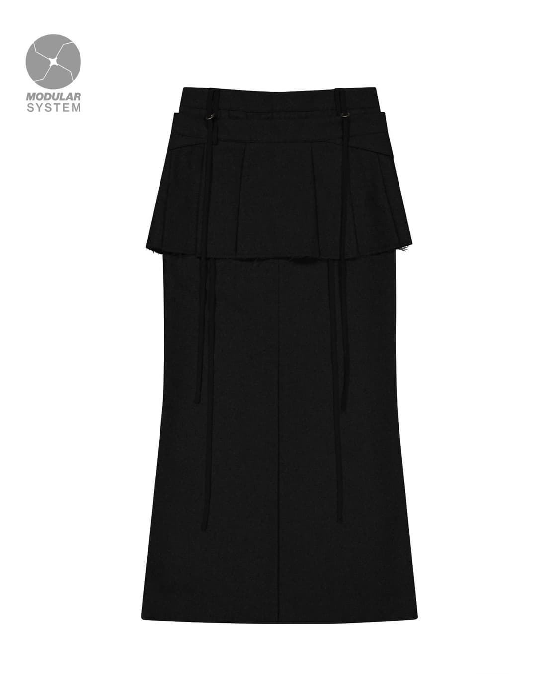 OJOS Layered Wool Skirt / Black 상품이미지2