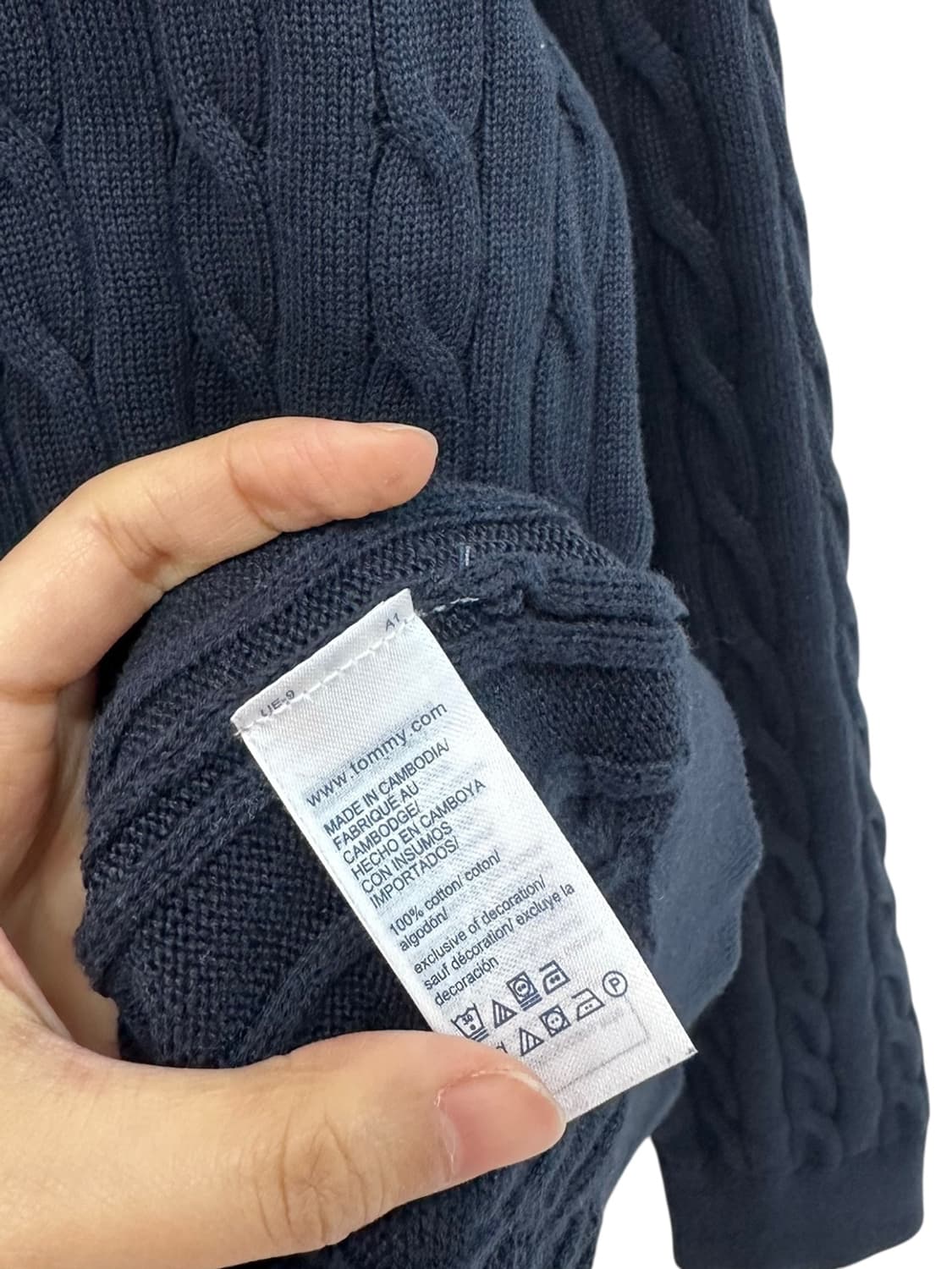 타미힐피거 꽈배기 케이블니트 네이비 (L) 상품이미지7