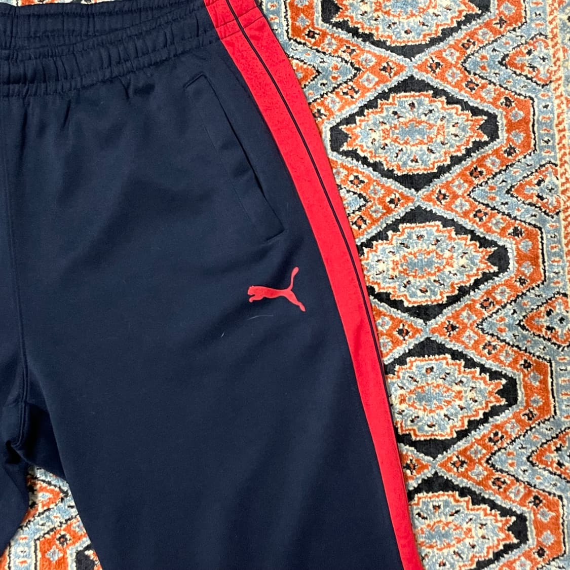 푸마 PUMA 네이비 레드배색 트랙팬츠 트레이닝바지 일자핏 남성 XL 상품이미지3