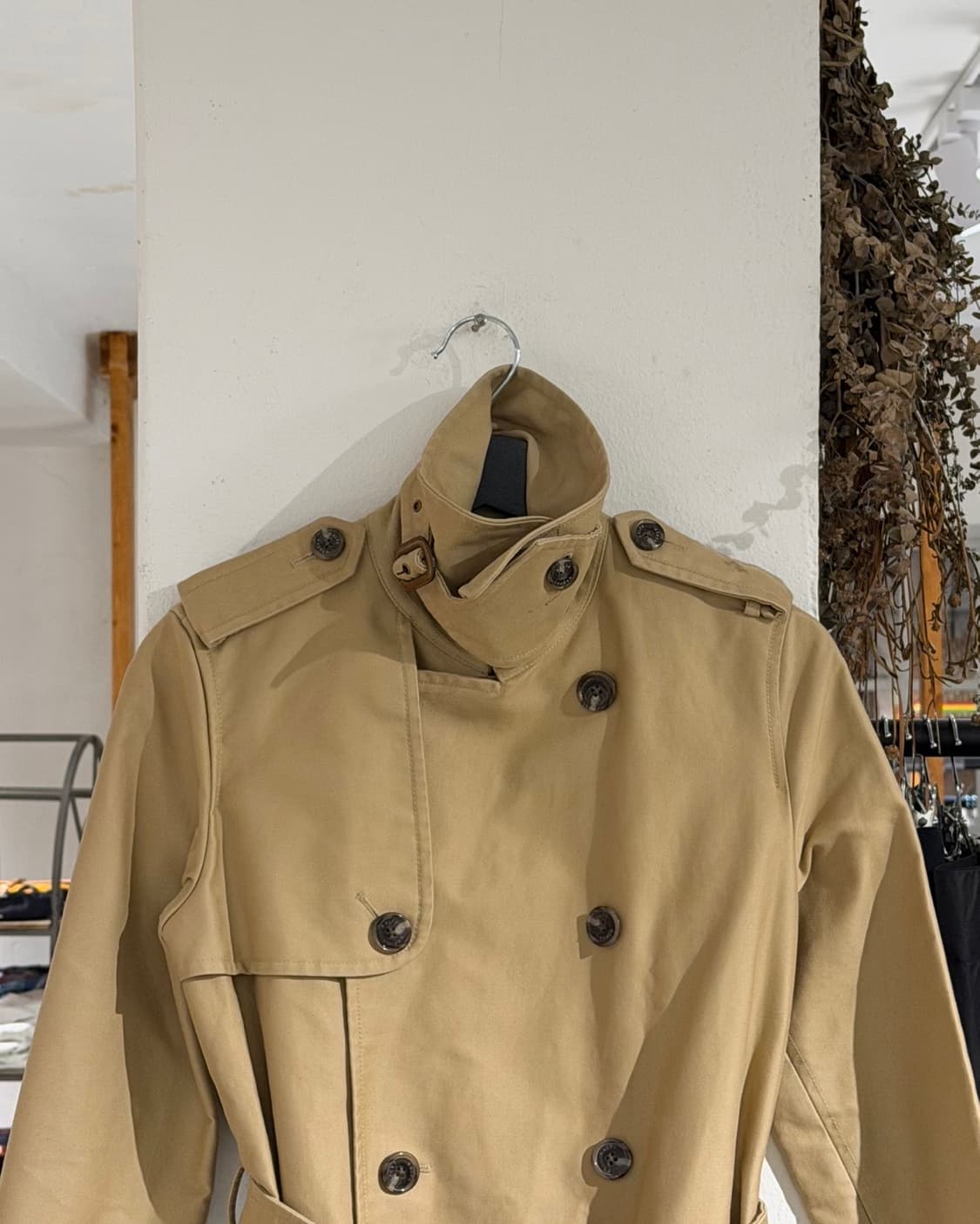 랄프로렌 베이지 더블 브레스트 쇼츠 트렌치 코트 상품이미지4