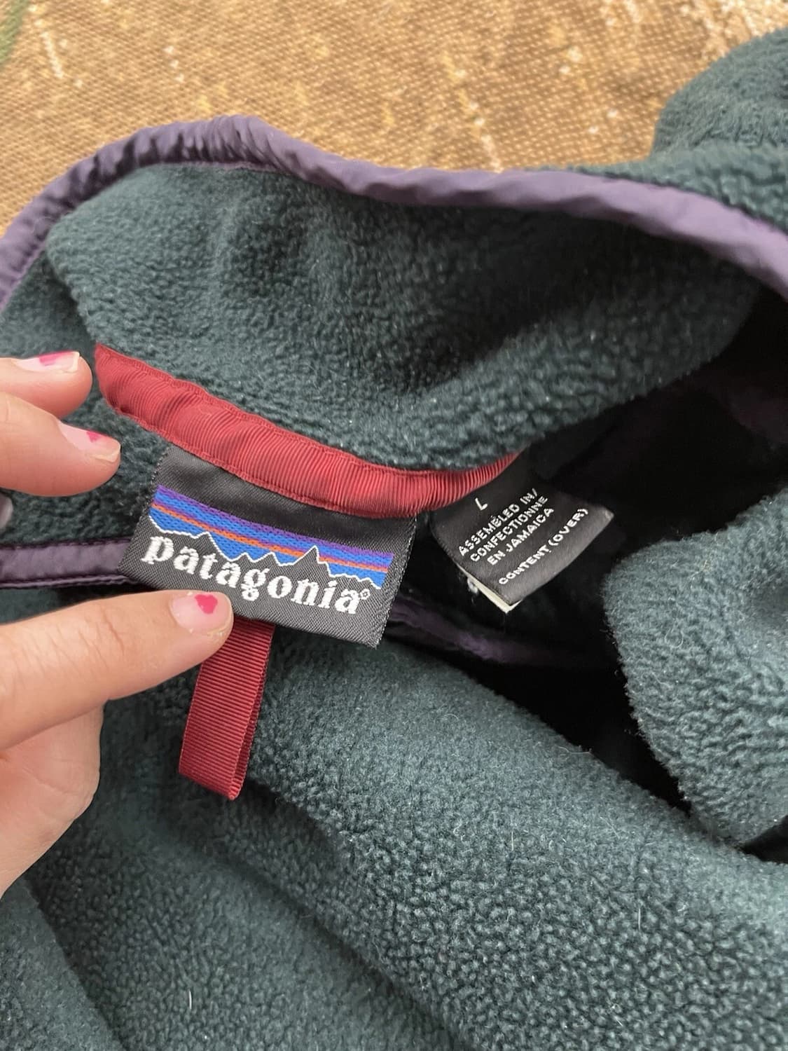 90s 자메이카 파타고니아 신칠라 스냅-T 다크그린 상품이미지4