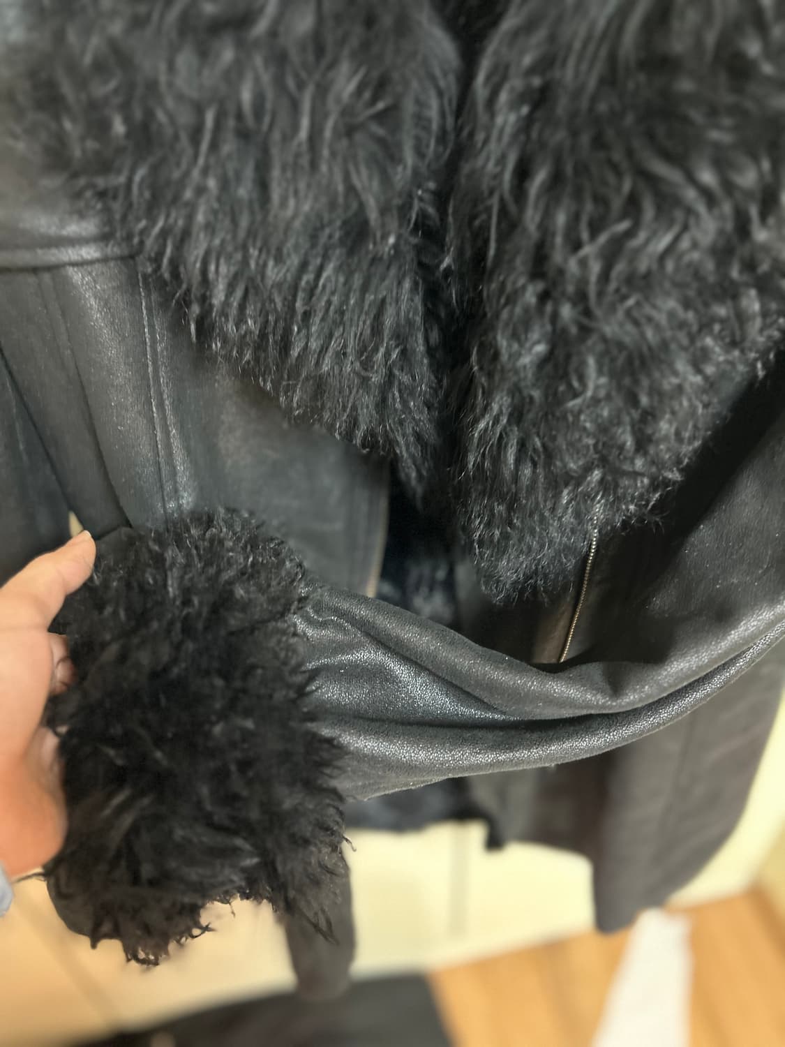 shearling jacket black  vintage- 44-55 상품이미지6