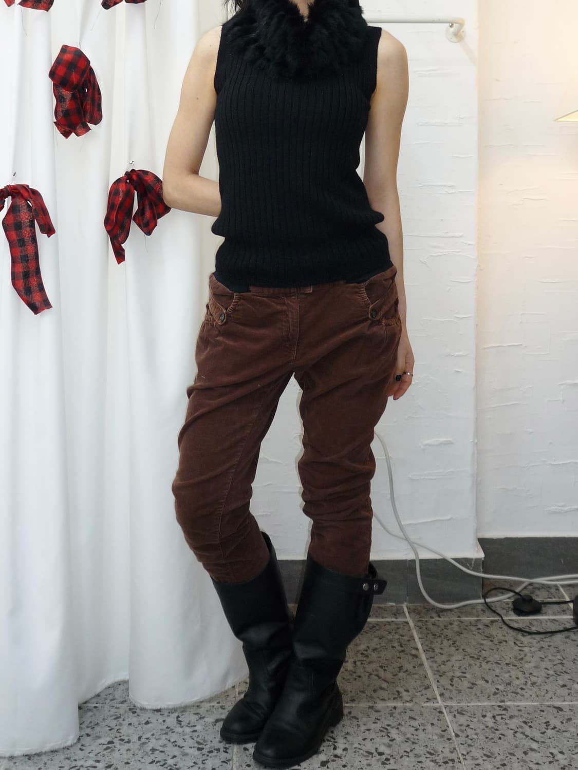 brown suede skinny pants 상품이미지3