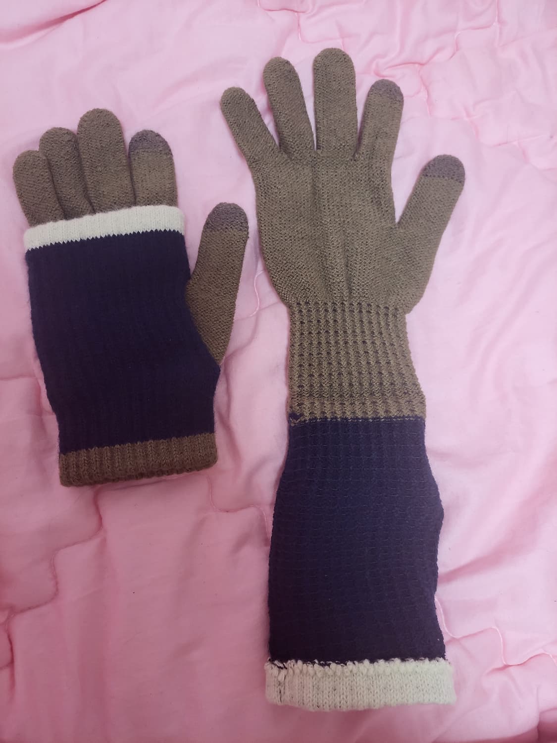 급처새상품!가격1500원 워머 겸 니트 이중장갑 남녀공용 톰브라운 느낌 상품이미지1