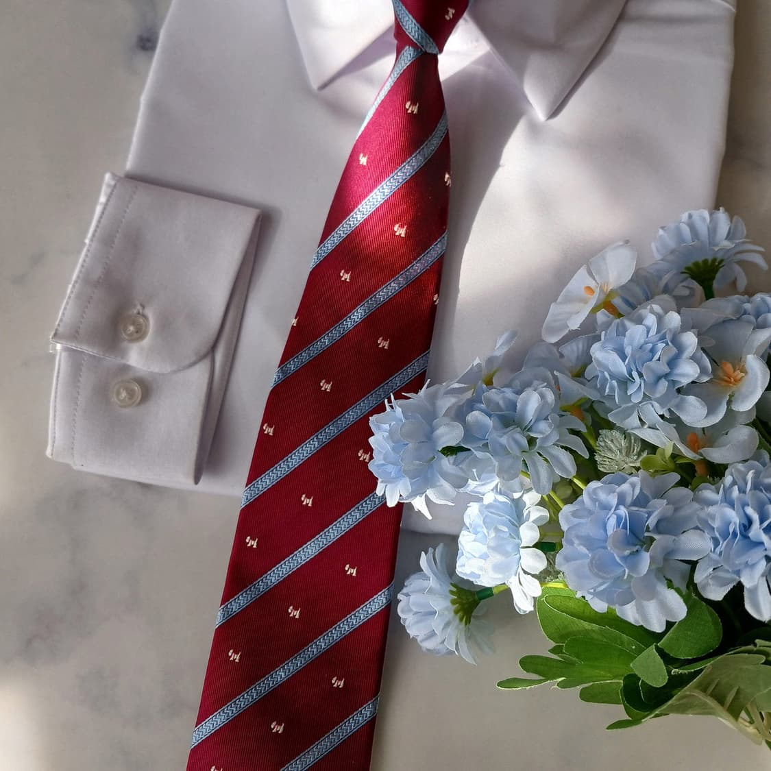 메트로시티 실크 레드 자수 패턴 넥타이 8cm A+등급 A19651 상품이미지7