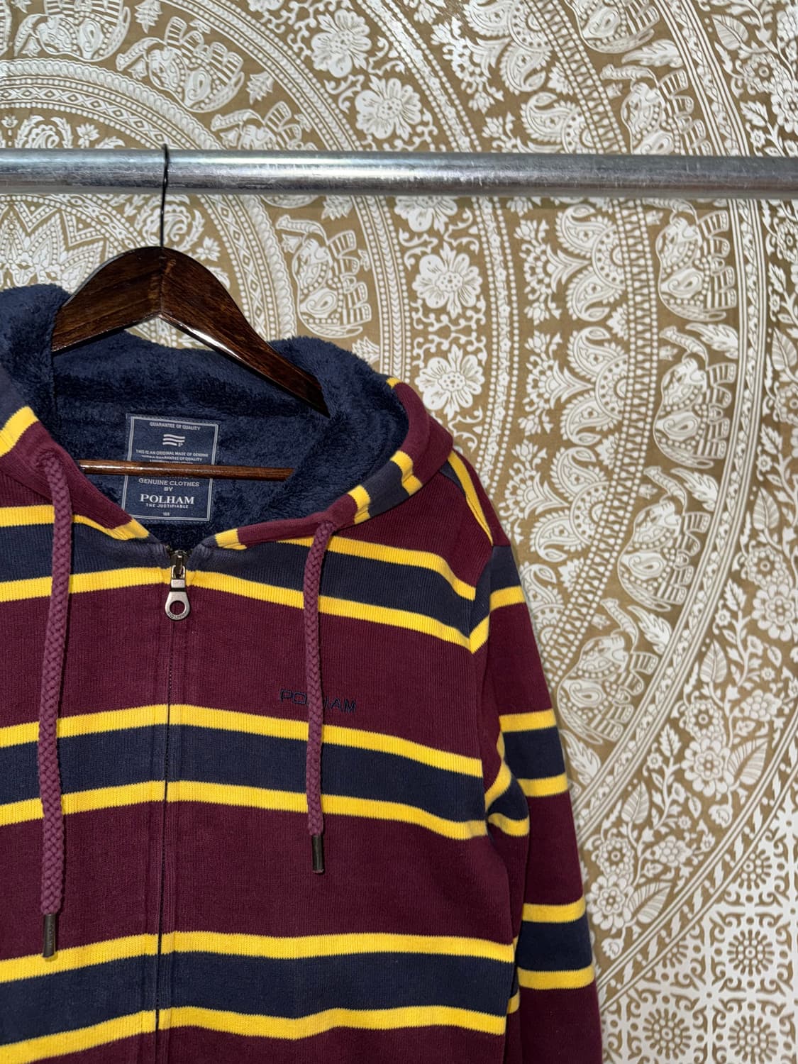 폴햄 스트라이프 양털 기모 후드집업  상품이미지4