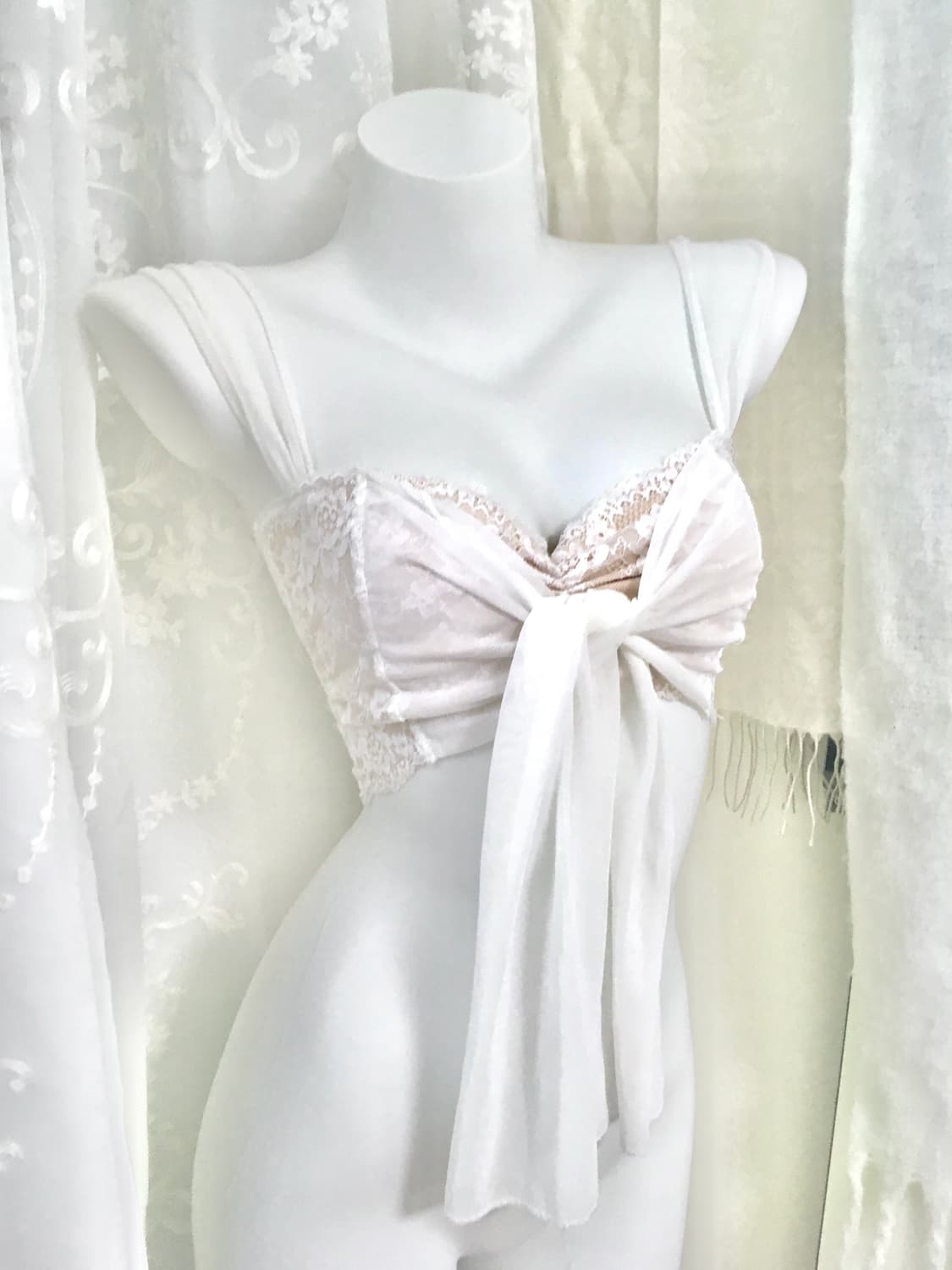 레이스 페어리 크롭 슬리브리스  상품이미지6