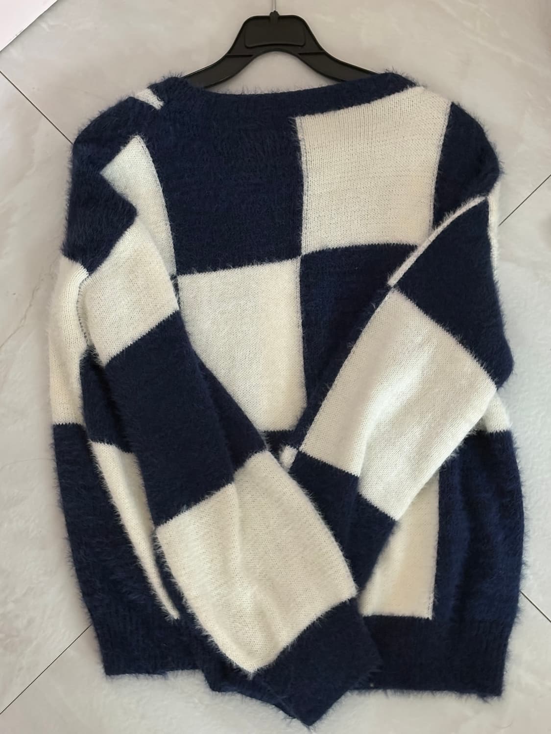 체크 니트 상품이미지1