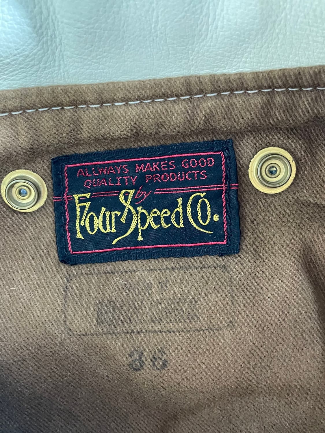 FourSpeed 포스피드 레더 라이더 자켓 아이보리 상품이미지2